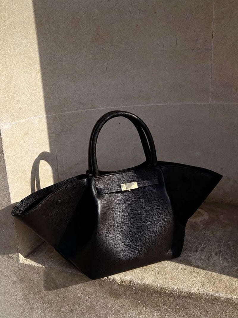 CALORA_ Stijlvolle Wildlederen Shopper Tas met Schoudergordel en Gouden Sluiting