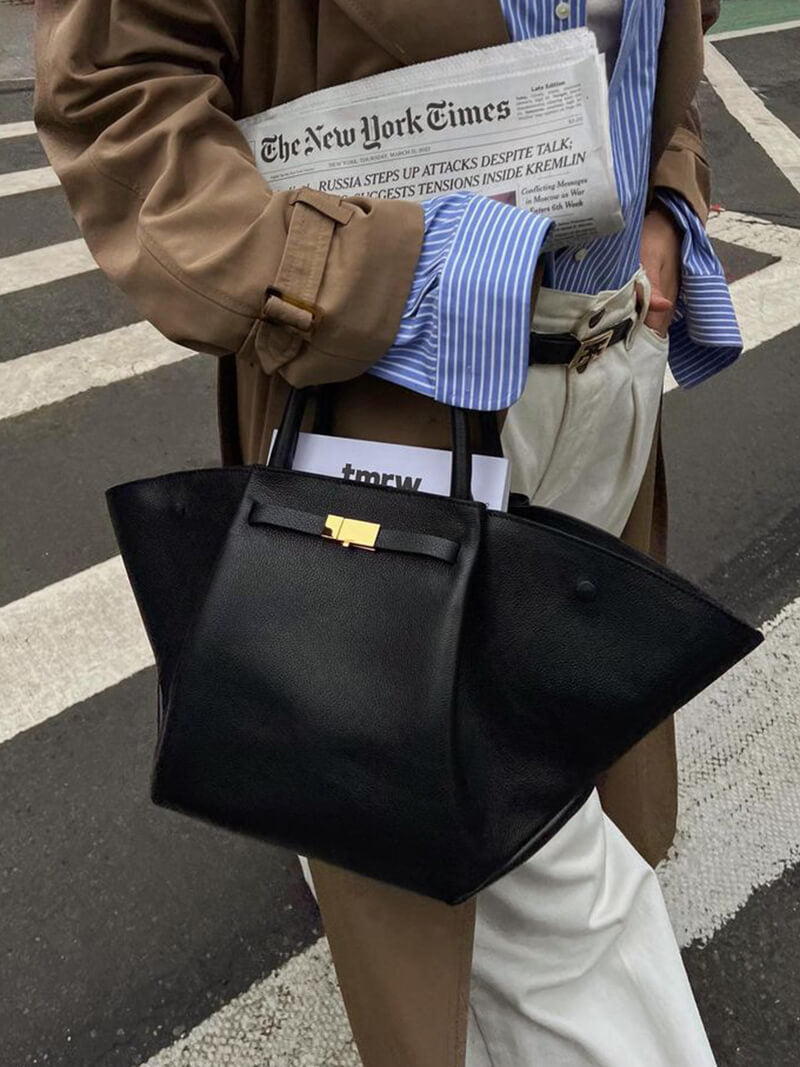 CALORA_ Stijlvolle Wildlederen Shopper Tas met Schoudergordel en Gouden Sluiting