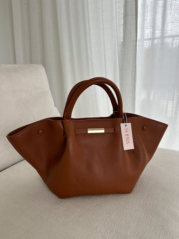 CALORA_ Stijlvolle Wildlederen Shopper Tas met Schoudergordel en Gouden Sluiting