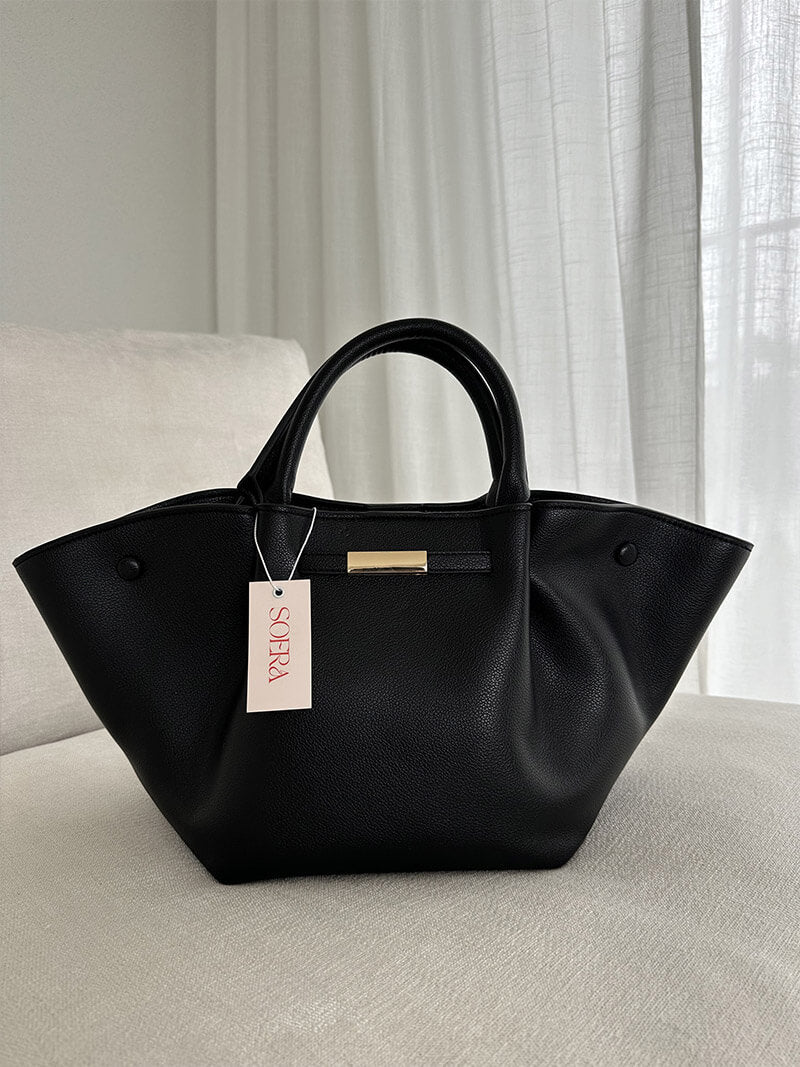 CALORA_ Stijlvolle Wildlederen Shopper Tas met Schoudergordel en Gouden Sluiting
