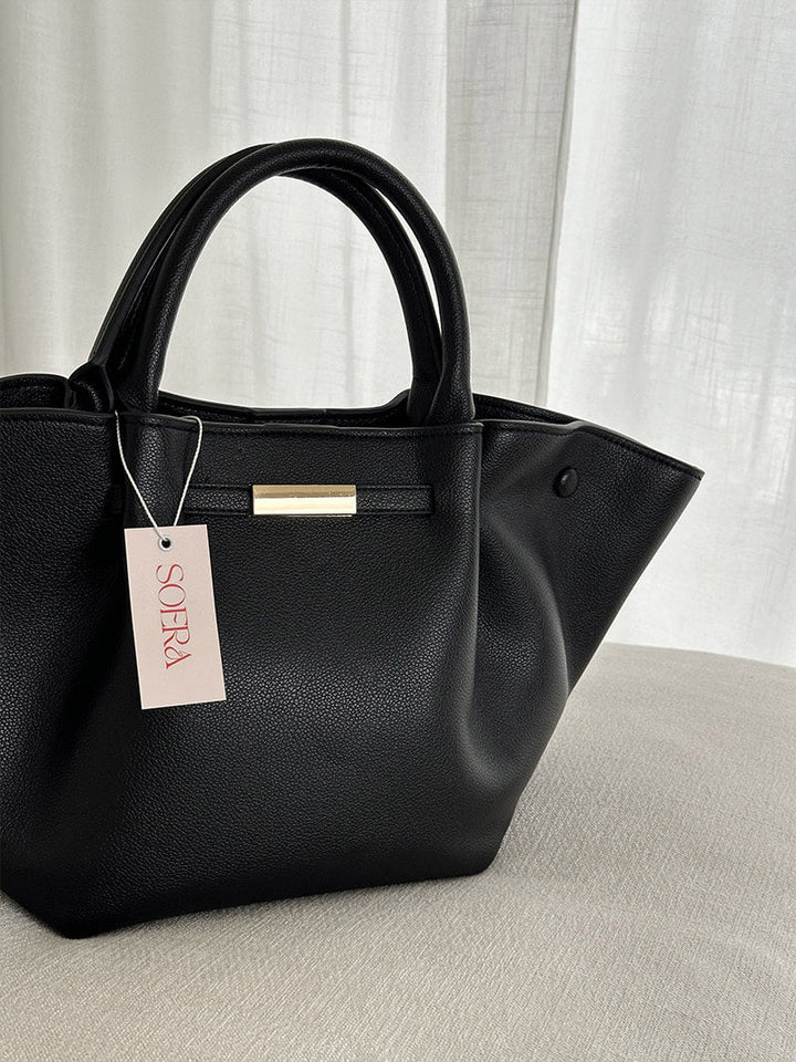 CALORA_ Stijlvolle Wildlederen Shopper Tas met Schoudergordel en Gouden Sluiting