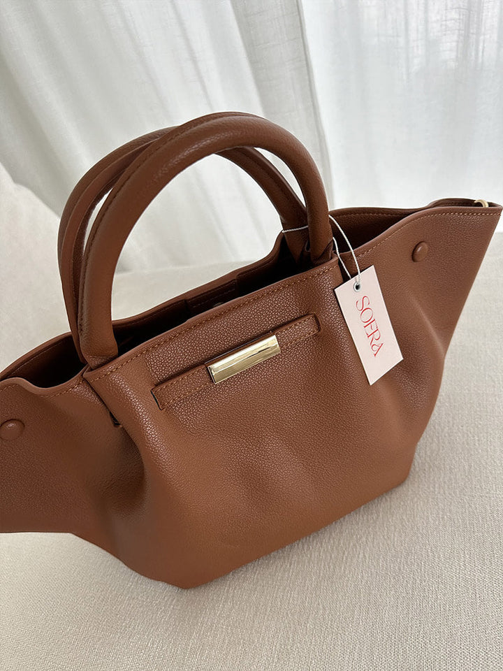 CALORA_ Stijlvolle Wildlederen Shopper Tas met Schoudergordel en Gouden Sluiting