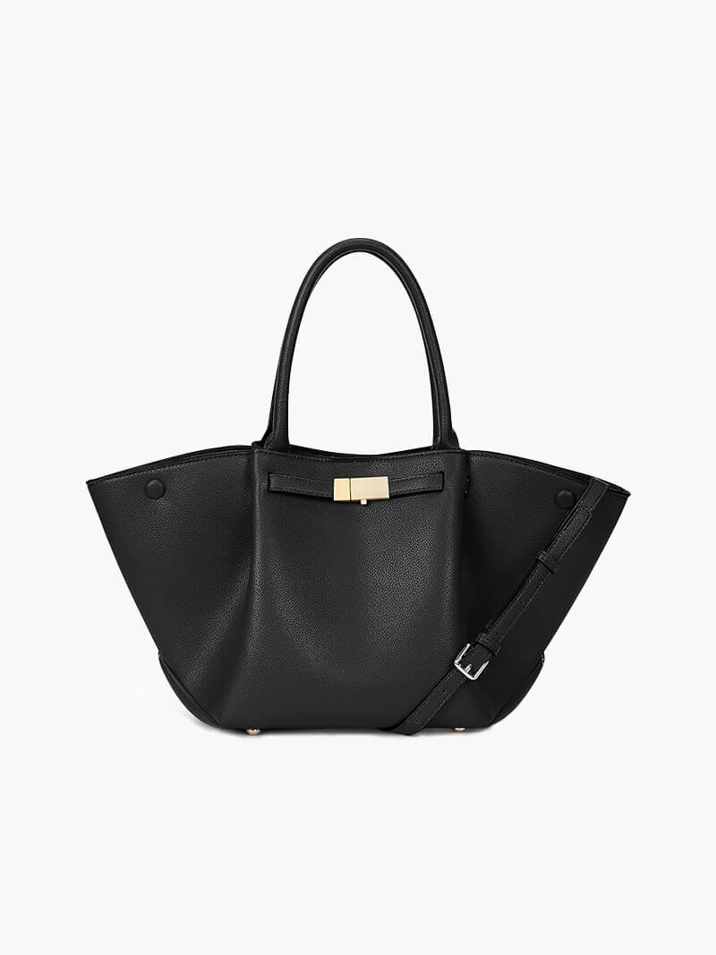 CALORA_ Stijlvolle Wildlederen Shopper Tas met Schoudergordel en Gouden Sluiting