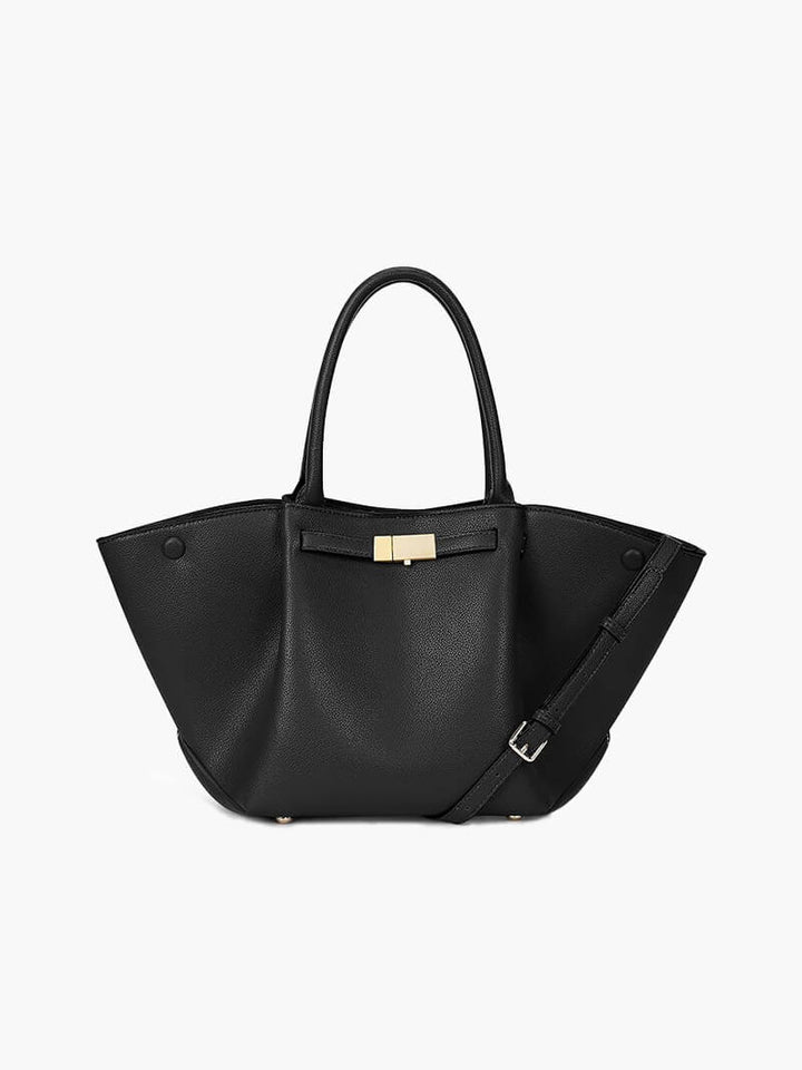 CALORA_ Stijlvolle Wildlederen Shopper Tas met Schoudergordel en Gouden Sluiting