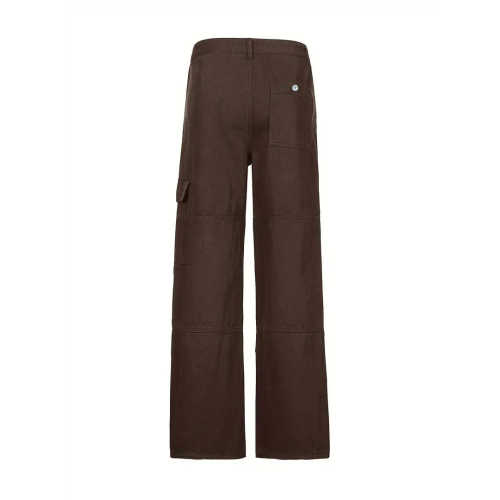 Stoere Cargobroek met zakken voor dames-Wijde Broeken-Calora-Bruin-S-Calora