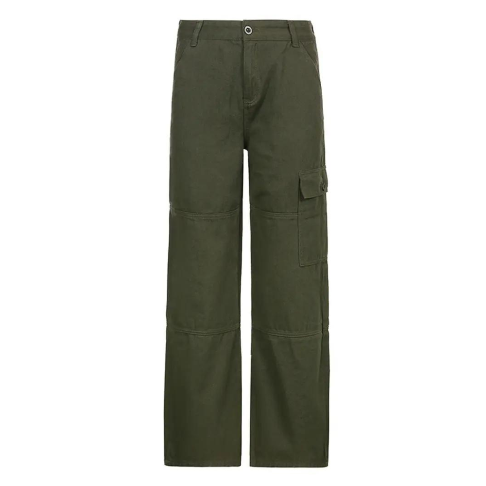 Stoere Cargobroek met zakken voor dames-Wijde Broeken-Calora-Bruin-S-Calora
