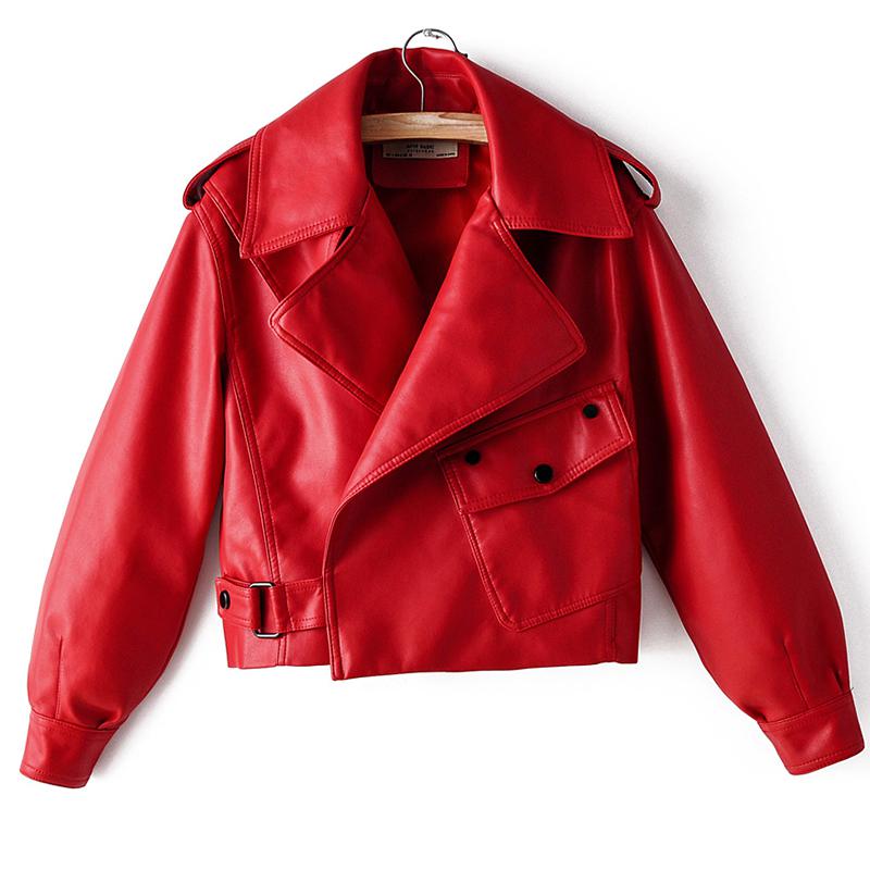 Stoere en stijlvolle faux leren jas-Leren Jassen-Calora-Rood-S-Calora
