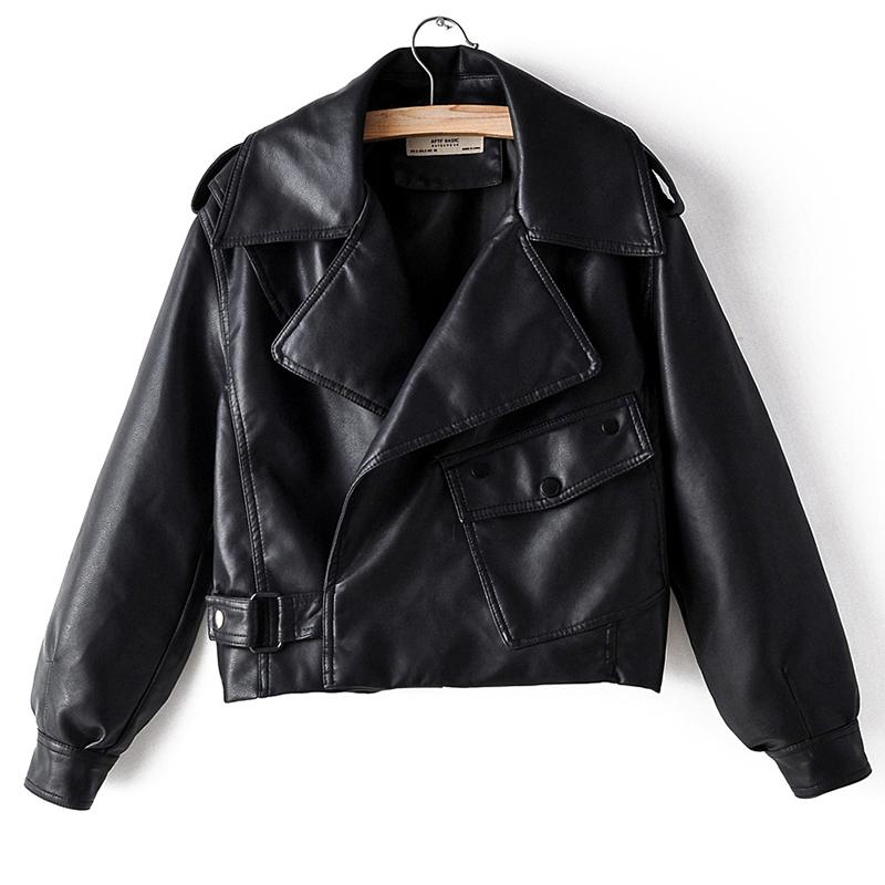 Stoere en stijlvolle faux leren jas-Leren Jassen-Calora-Zwart-S-Calora