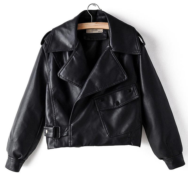 Stoere en stijlvolle faux leren jas-Leren Jassen-Calora-Zwart-S-Calora