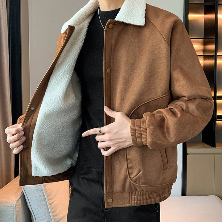 CALORA_ StoneRidge | Moderne Winddichte Jas met Shearling Kraag