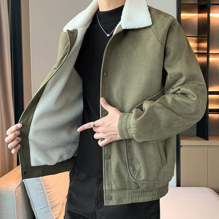 CALORA_ StoneRidge | Moderne Winddichte Jas met Shearling Kraag