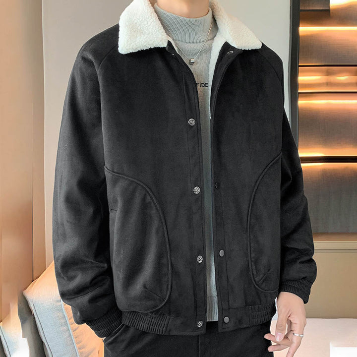 CALORA_ StoneRidge | Moderne Winddichte Jas met Shearling Kraag