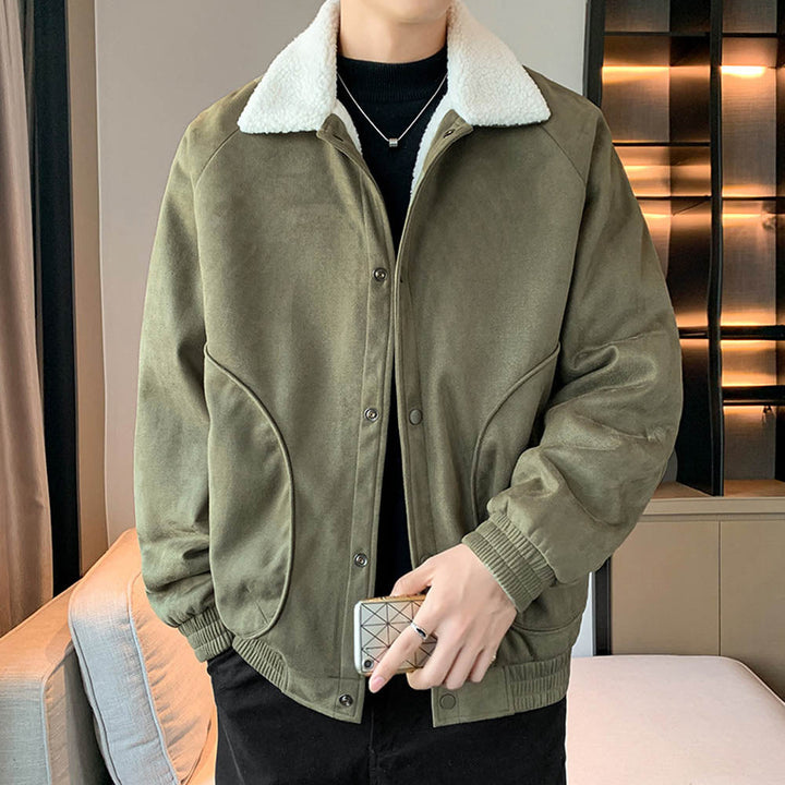 CALORA_ StoneRidge | Moderne Winddichte Jas met Shearling Kraag