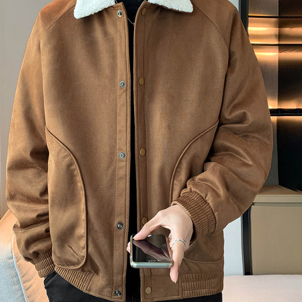 CALORA_ StoneRidge | Moderne Winddichte Jas met Shearling Kraag