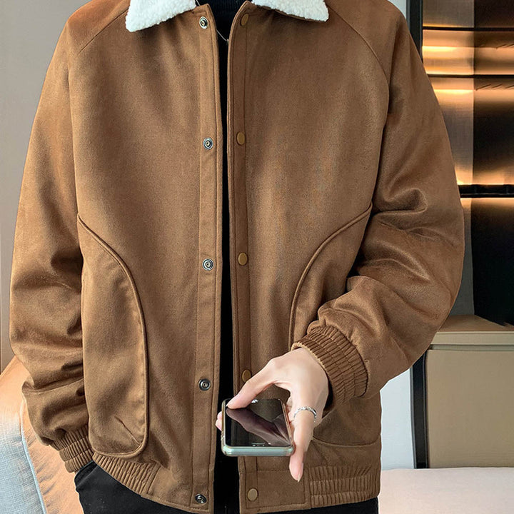CALORA_ StoneRidge | Moderne Winddichte Jas met Shearling Kraag