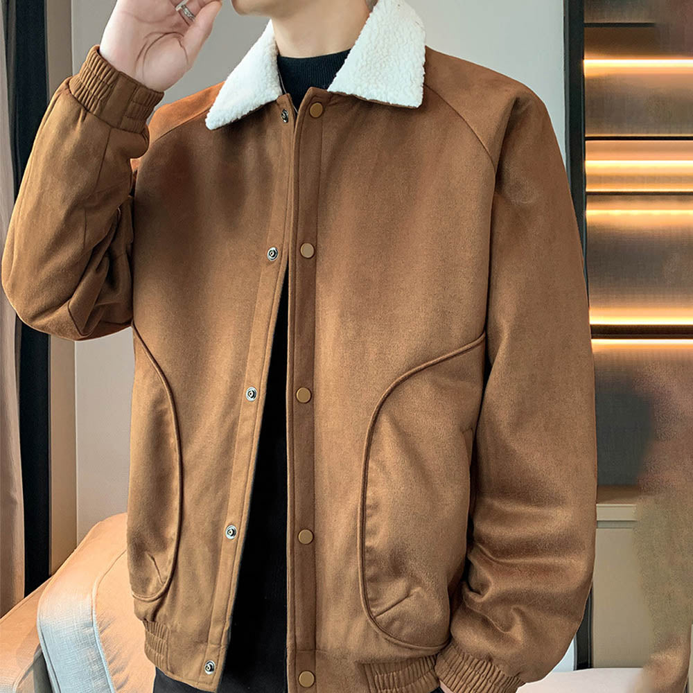 CALORA_ StoneRidge | Moderne Winddichte Jas met Shearling Kraag