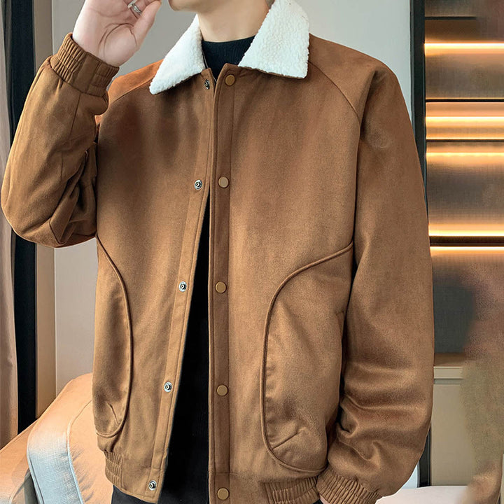 CALORA_ StoneRidge | Moderne Winddichte Jas met Shearling Kraag