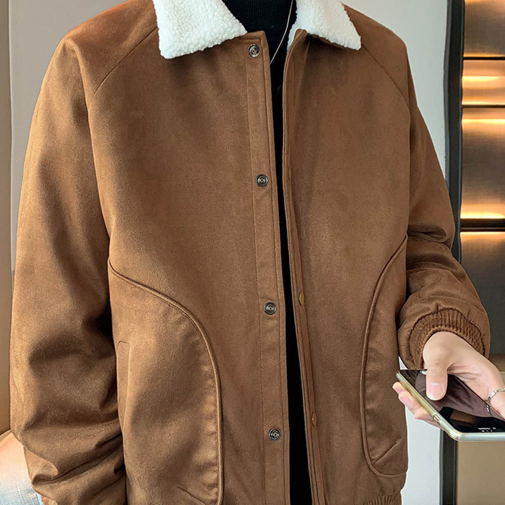 CALORA_ StoneRidge | Moderne Winddichte Jas met Shearling Kraag