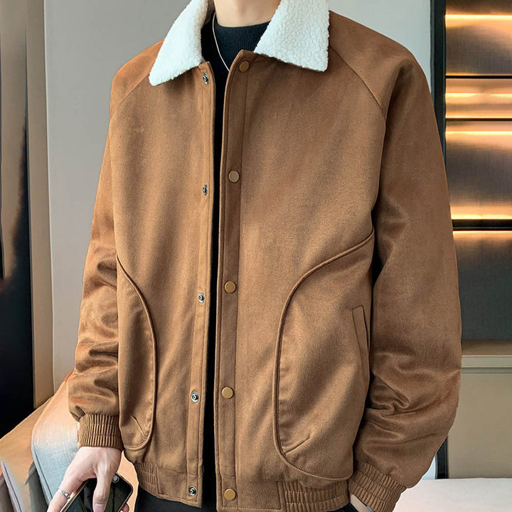 CALORA_ StoneRidge | Moderne Winddichte Jas met Shearling Kraag