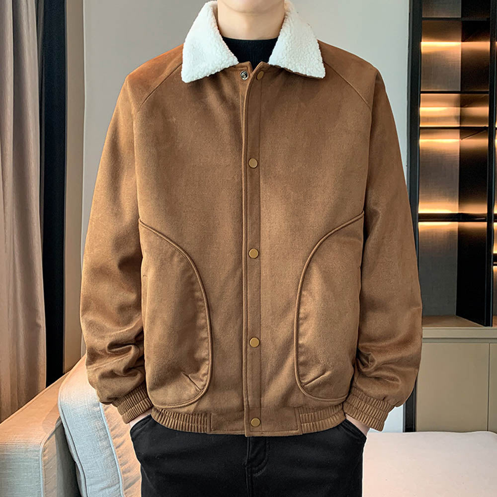 CALORA_ StoneRidge | Moderne Winddichte Jas met Shearling Kraag