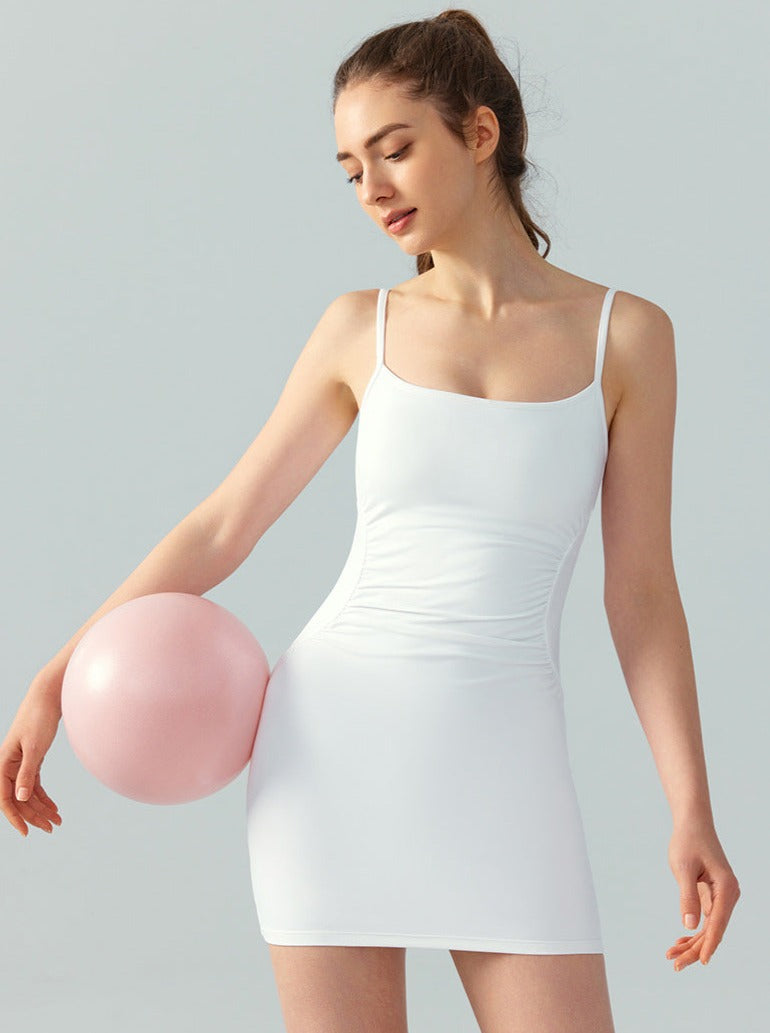 CALORA_ Strakke Sexy Sportjurk voor Yoga en Casual Gebruik met Mouwloos Ontwerp