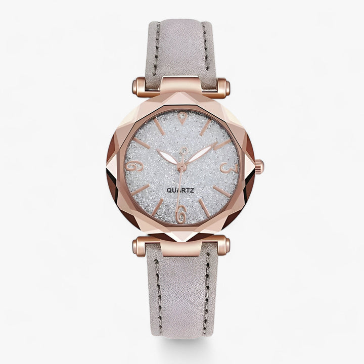 Strass Horloge in sterrenhemelontwerp en suede band-Horloges-Calora-Grijs-Calora