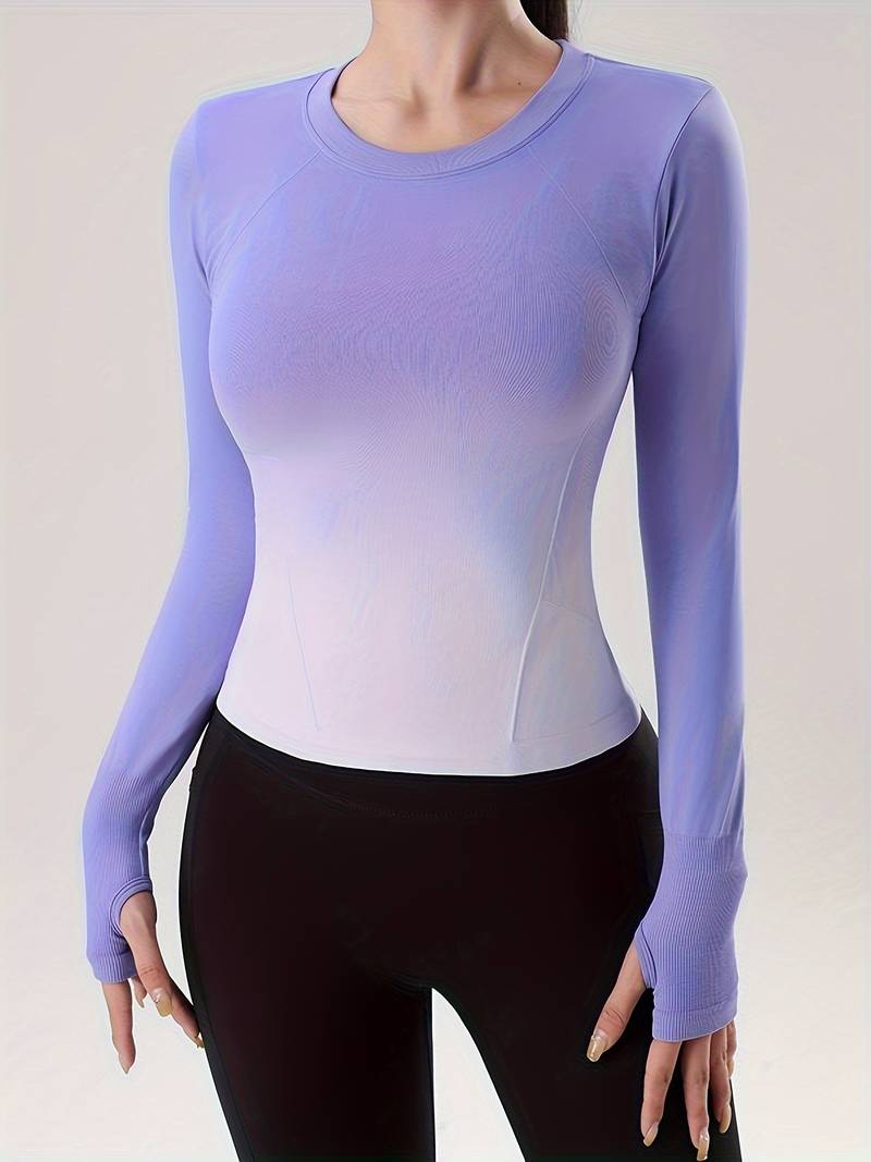 CALORA_ Strivio | Sporttop met lange mouwen en kleurverloop