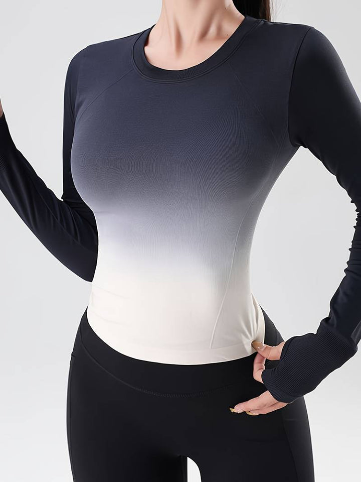 CALORA_ Strivio | Sporttop met lange mouwen en kleurverloop
