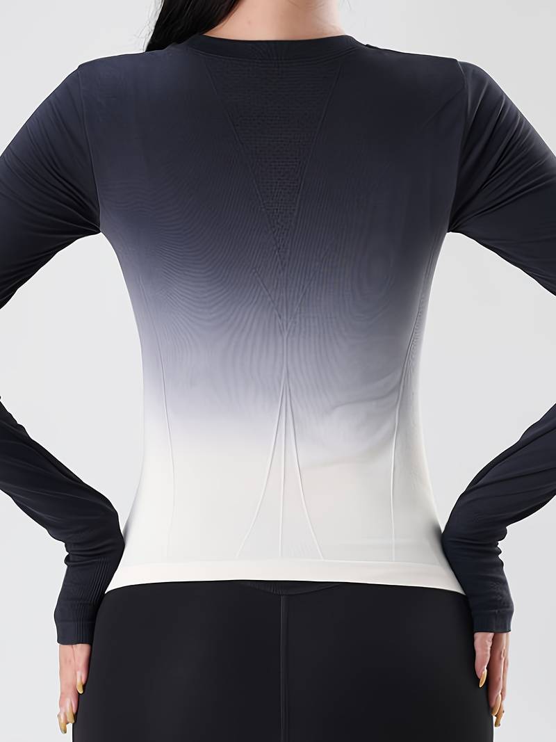 CALORA_ Strivio | Sporttop met lange mouwen en kleurverloop