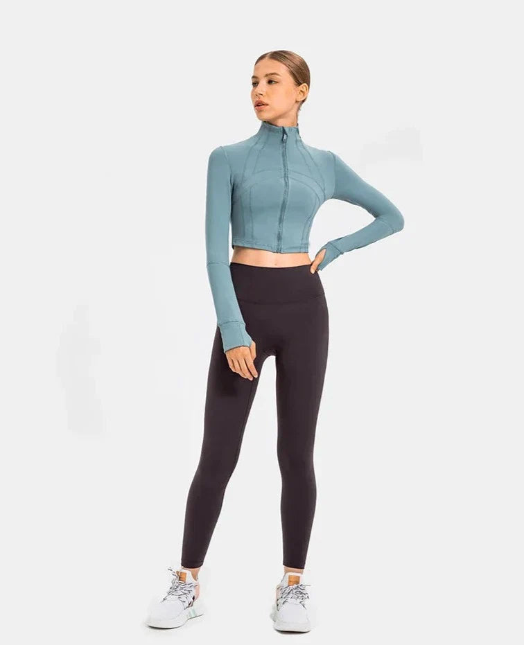 CALORA_ Strivio | Sporttopje met lange mouwen en col