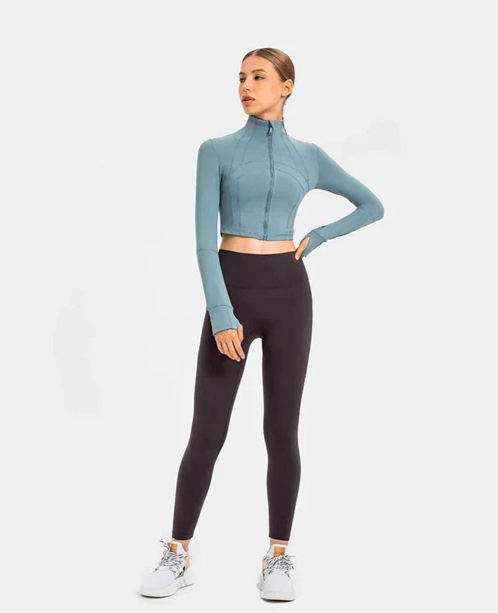 CALORA_ Strivio | Sporttopje met lange mouwen en col