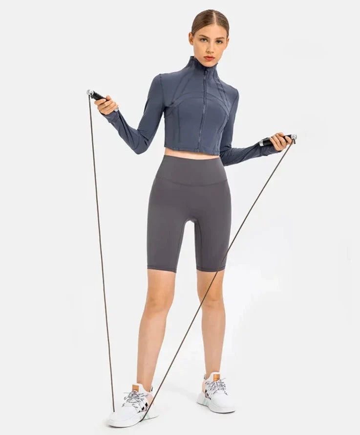CALORA_ Strivio | Sporttopje met lange mouwen en col