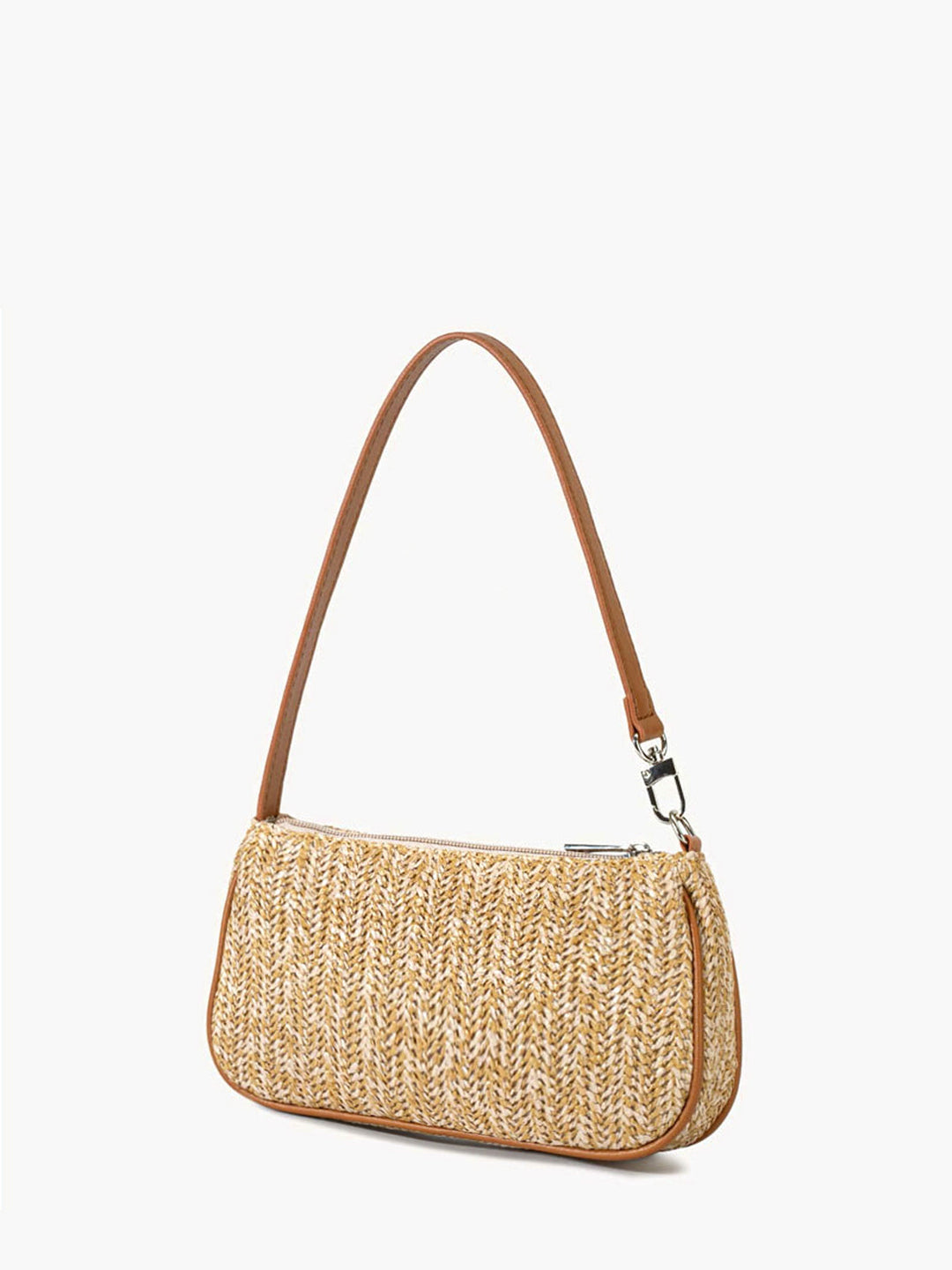 Stro Geweven Handtas - Compact formaat-Handtassen-Calora-Khaki-Calora