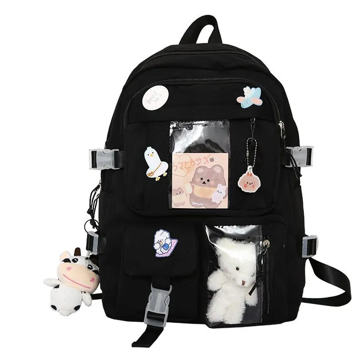StudentBags | Hippe Modieuze School Rugzak - tot 15,6 inch - 45 x 30 x 15 cm-Elektronica/Gadgets-Calora-16 inch-Zwart-Calora