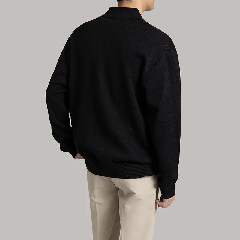 CALORA_ Sweater Trui met kraag en halve rits