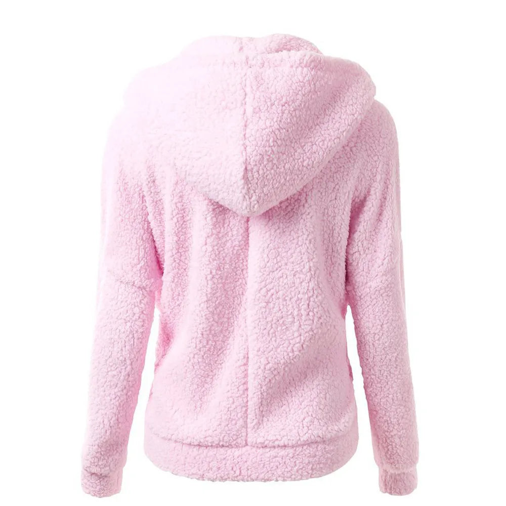 Sylvana | Wollen jas met capuchon voor dames-Zomer Jassen-Calora-Roze-S-Calora
