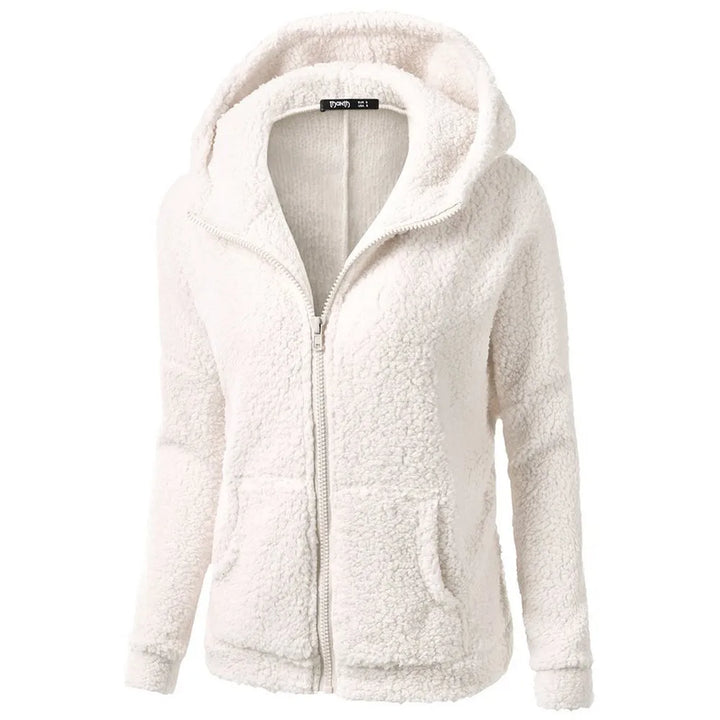 Sylvana | Wollen jas met capuchon voor dames-Zomer Jassen-Calora-Wit-S-Calora