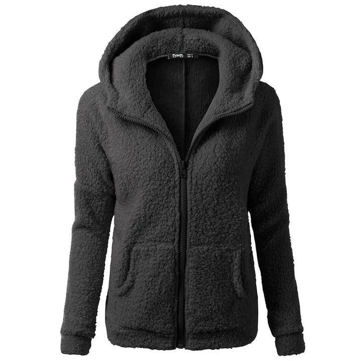 Sylvana | Wollen jas met capuchon voor dames-Zomer Jassen-Calora-Zwart-S-Calora