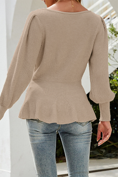 Tascara | Casual elegante patchwork o-hals top trui-Shirts & Topjes-Calora-Crème Wit-S-Calora