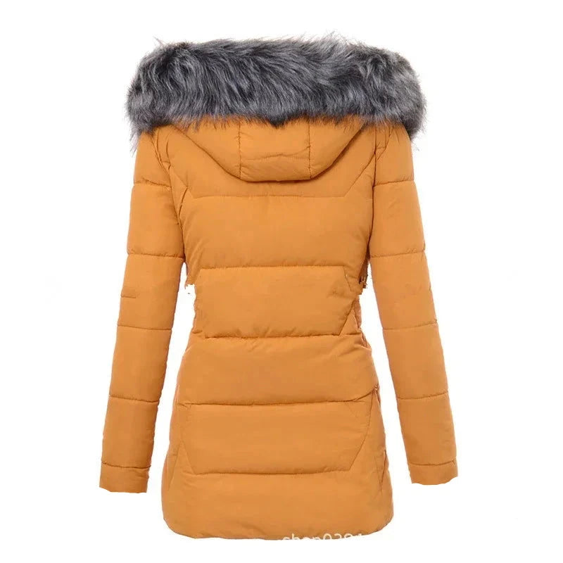 Therese | Casual damesjas met bontkraag – herfst- en winter-Zomer Jassen-Calora-Grijs-S-Calora