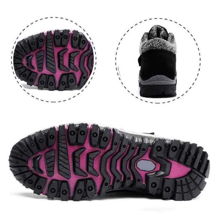 Thermische winterlaarzen voor dames-Laarzen-Calora-Zwart en rood-VS: 5-5,5 / EU: 35-Calora