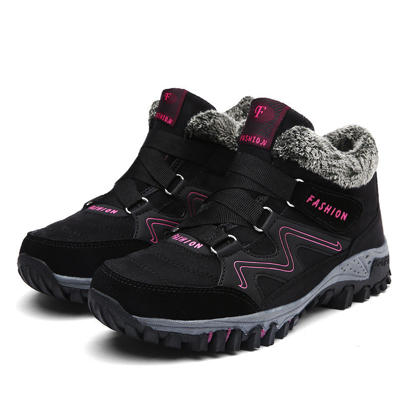 Thermische winterlaarzen voor dames-Laarzen-Calora-Zwart en rood-VS: 5-5,5 / EU: 35-Calora