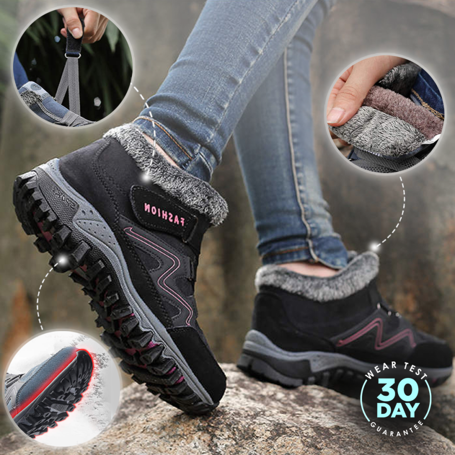 Thermische winterlaarzen voor dames-Laarzen-Calora-Zwart en rood-VS: 5-5,5 / EU: 35-Calora