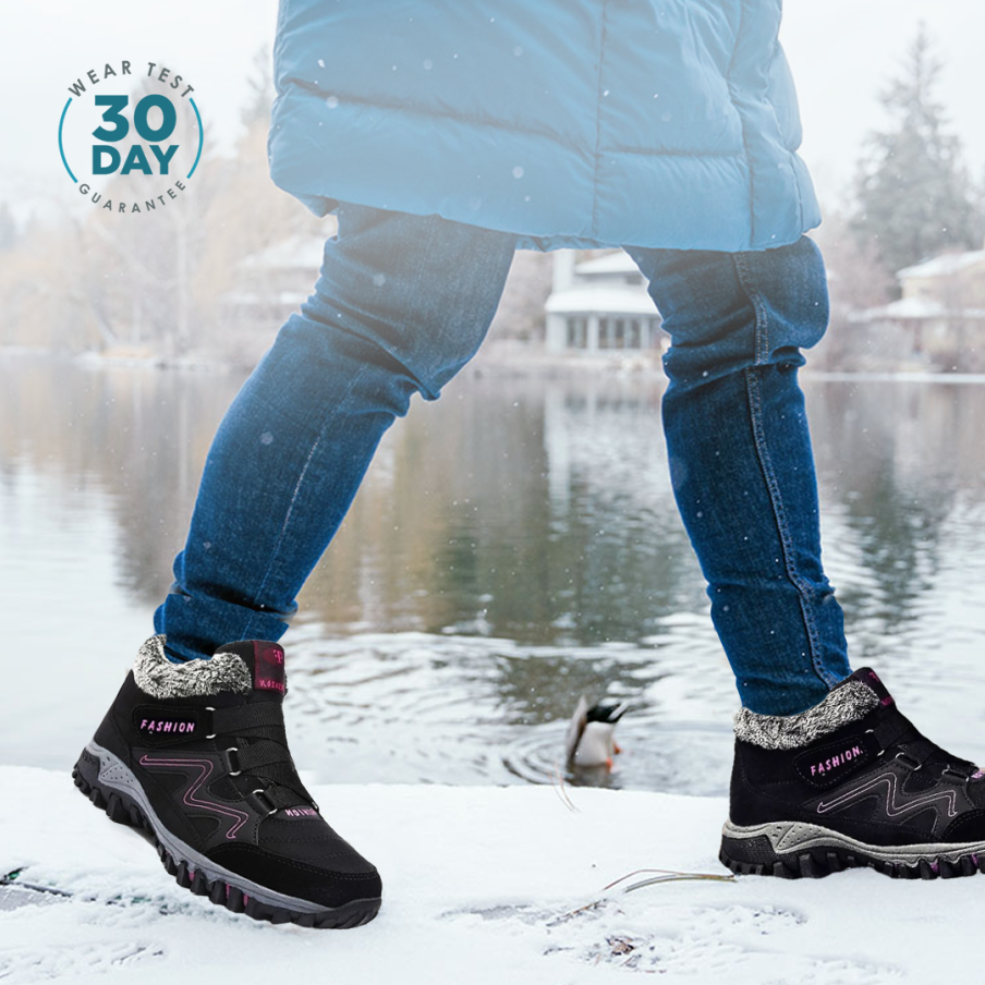 Thermische winterlaarzen voor dames-Laarzen-Calora-Zwart en rood-VS: 5-5,5 / EU: 35-Calora