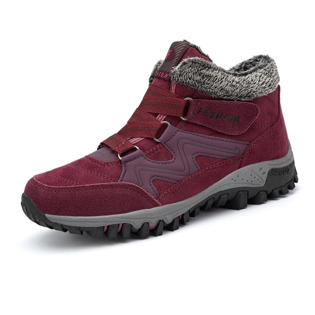 Thermische winterlaarzen voor dames-Laarzen-Calora-Zwart en rood-VS: 5-5,5 / EU: 35-Calora