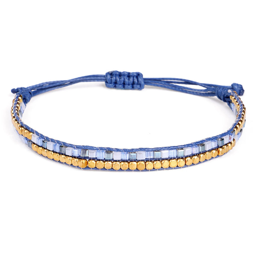 Tibetaanse Gevlochten kralen Koperen Beschermingsarmband voor geluk-Armbanden-Calora-Paars blauw-Calora