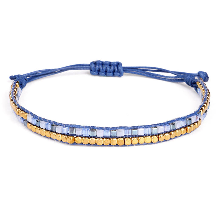Tibetaanse Gevlochten kralen Koperen Beschermingsarmband voor geluk-Armbanden-Calora-Paars blauw-Calora