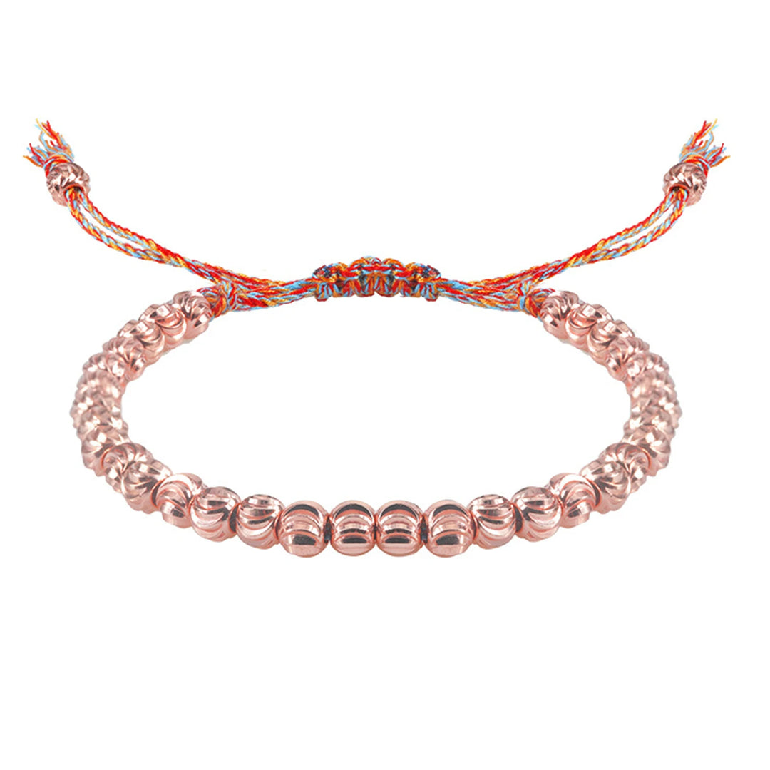 Tibetaanse Gevlochten kralen Koperen Beschermingsarmband voor geluk-Armbanden-Calora-Roze goud-Calora