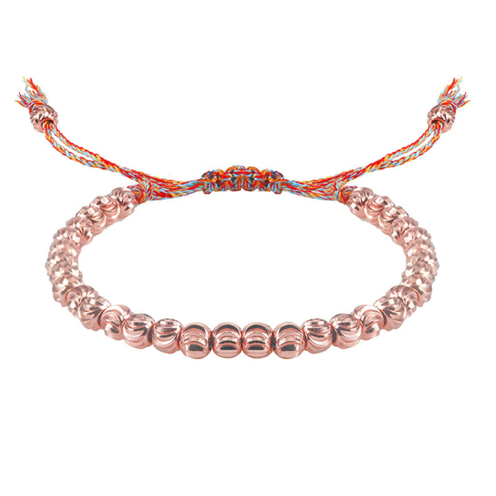 Tibetaanse Gevlochten kralen Koperen Beschermingsarmband voor geluk-Armbanden-Calora-Roze goud-Calora