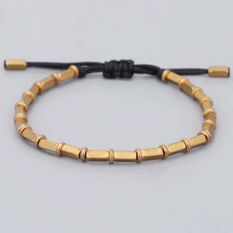 Tibetaanse Gevlochten kralen Koperen Beschermingsarmband voor geluk-Armbanden-Calora-Zwart-Calora